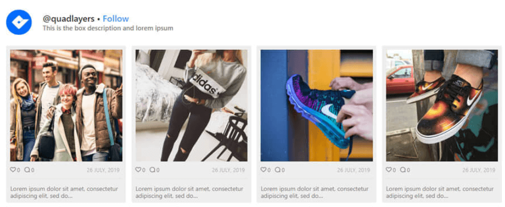 Un feed Instagram încorporat.
