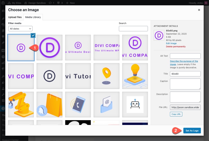 divi 徽标图像全局预设