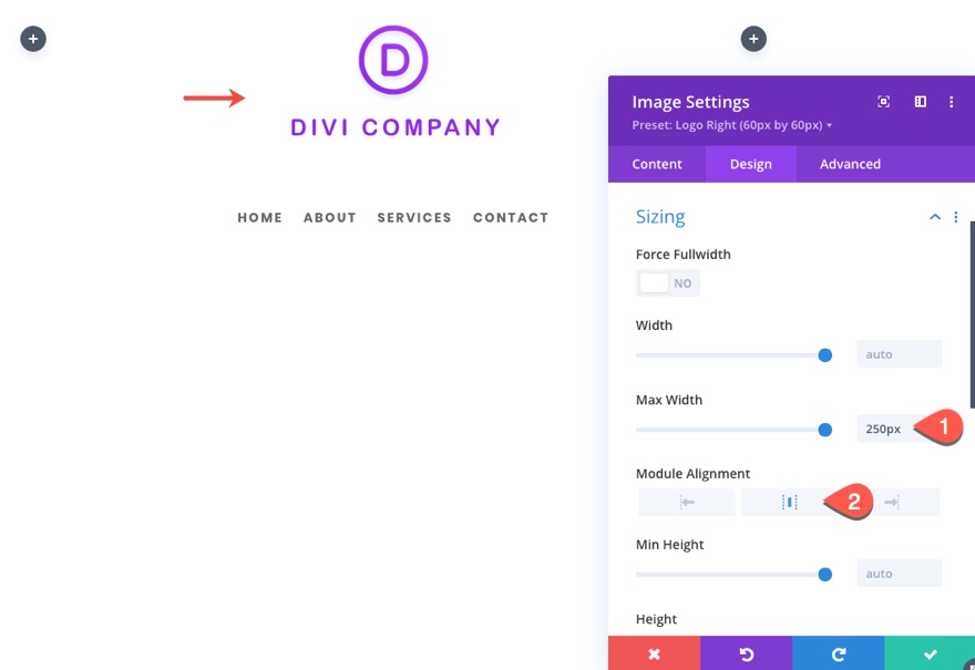 divi 徽标图像全局预设