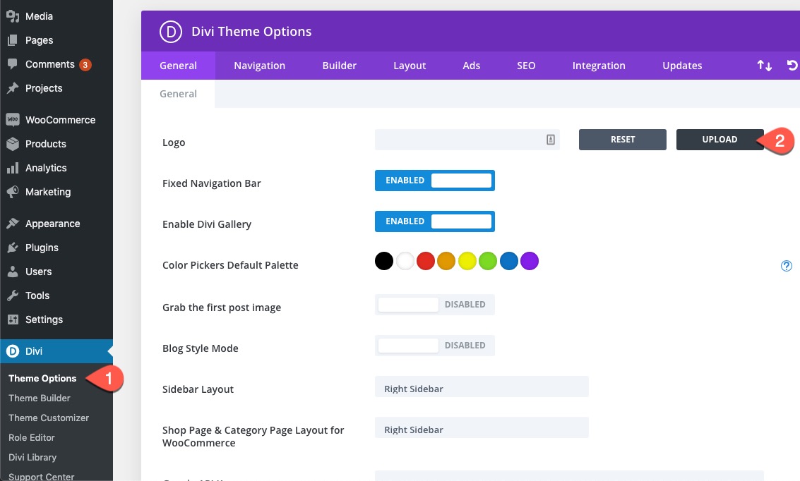 divi 徽标图像全局预设