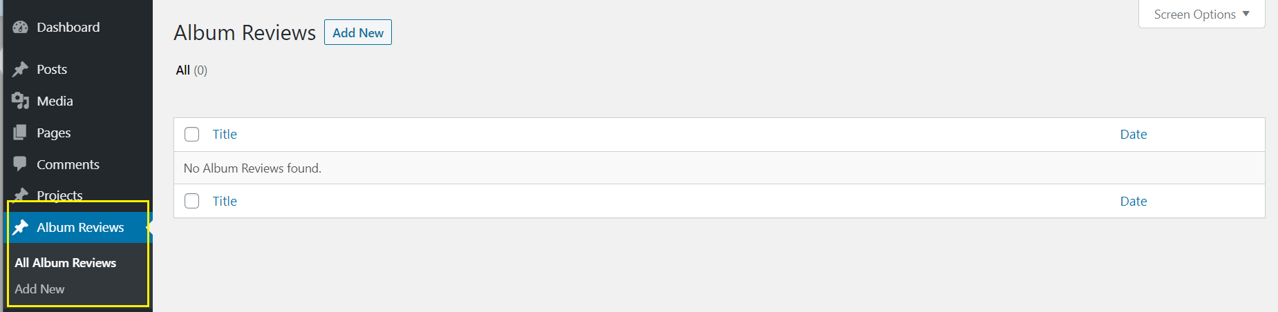 使用自定义帖子类型 UI 创建的自定义帖子类型示例。