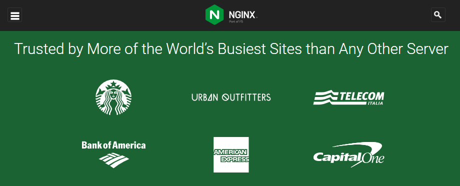 NGINX 主頁。