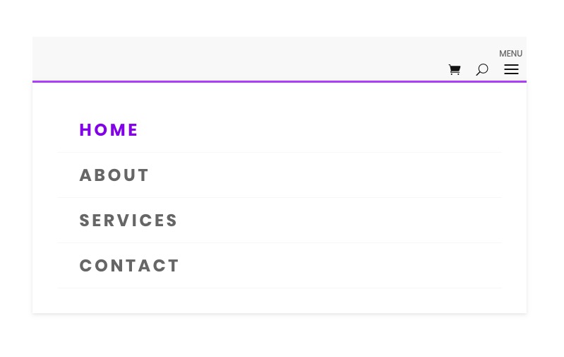 préréglages globaux du module de menu divi