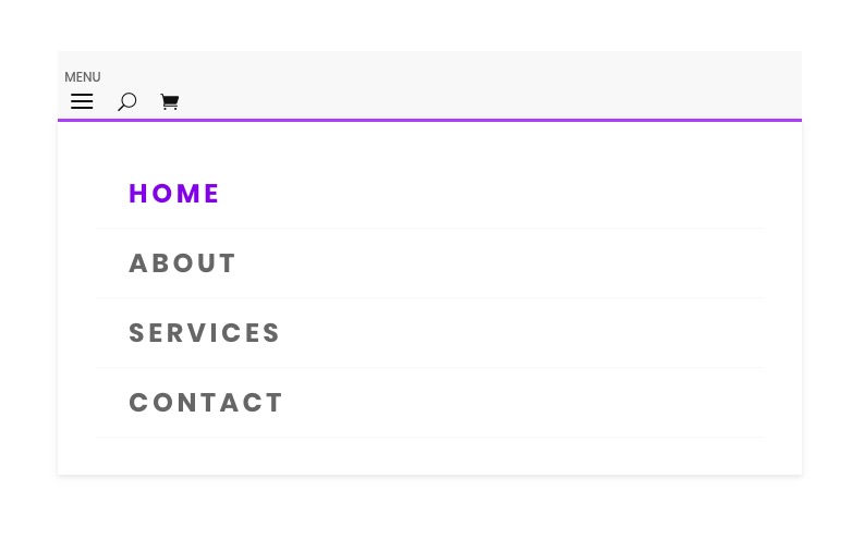 préréglages globaux du module de menu divi
