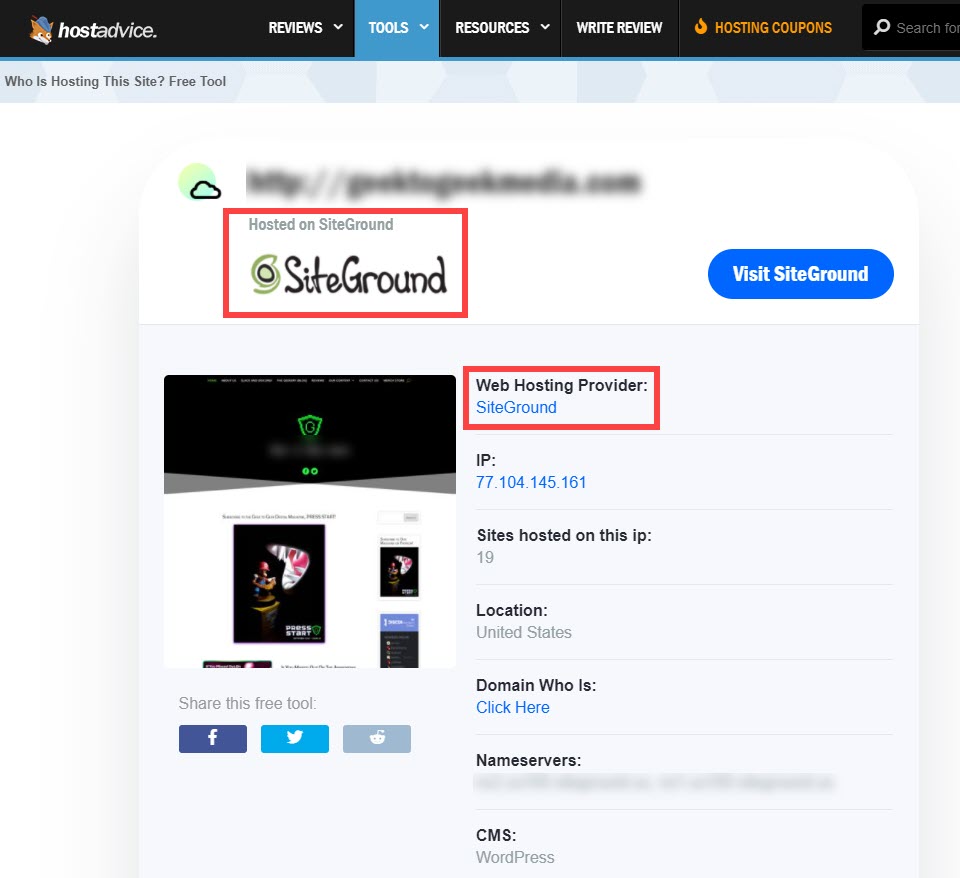 siteground размещает этот сайт