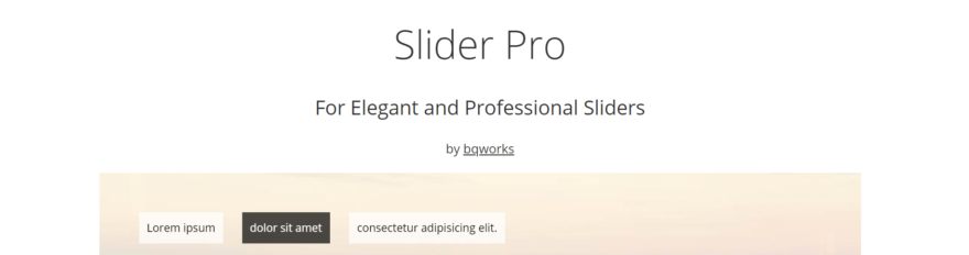 Slider Pro 主页。