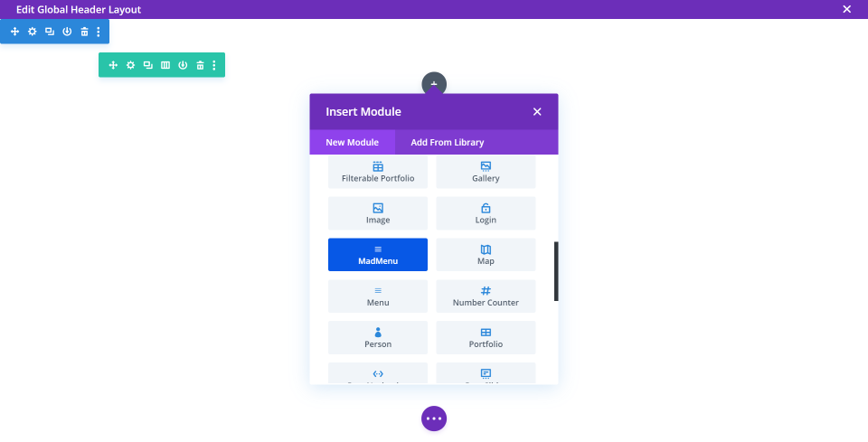 Diviテーマビルダーを使用したDiviMadmenu