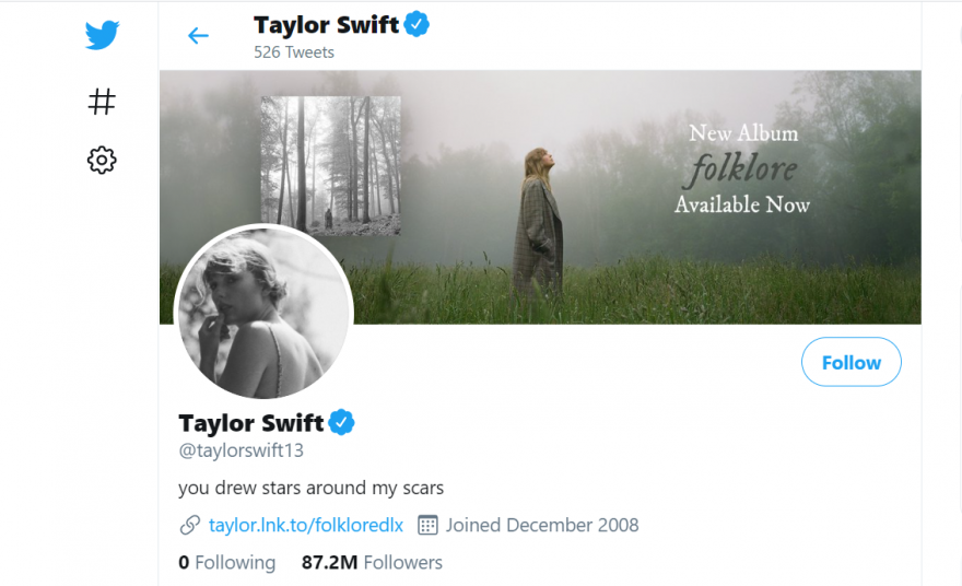 一個 Twitter 帳戶顯示了一個好的用戶名。