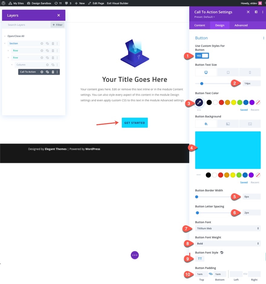 滾動上的 divi 粘性 cta 菜單
