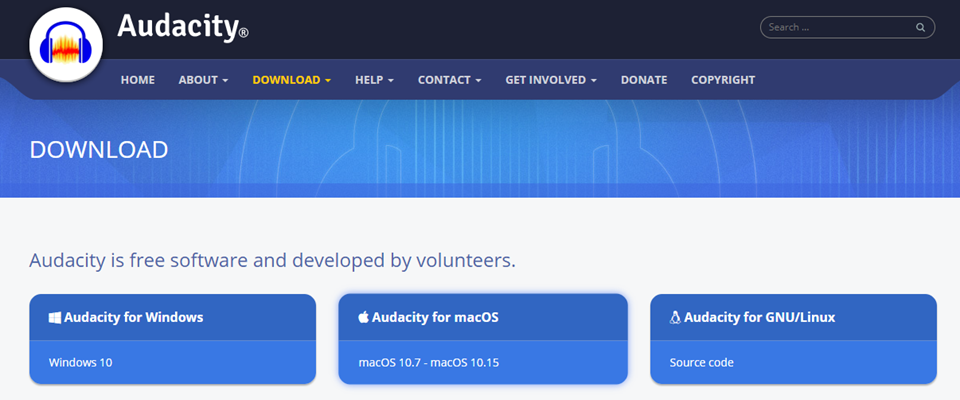 如何在 Audacity 下載頁面中編輯播客