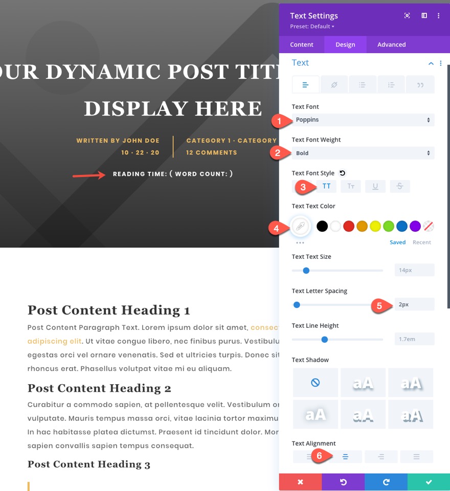 โพสต์เวลาอ่านโดยประมาณและจำนวนคำ