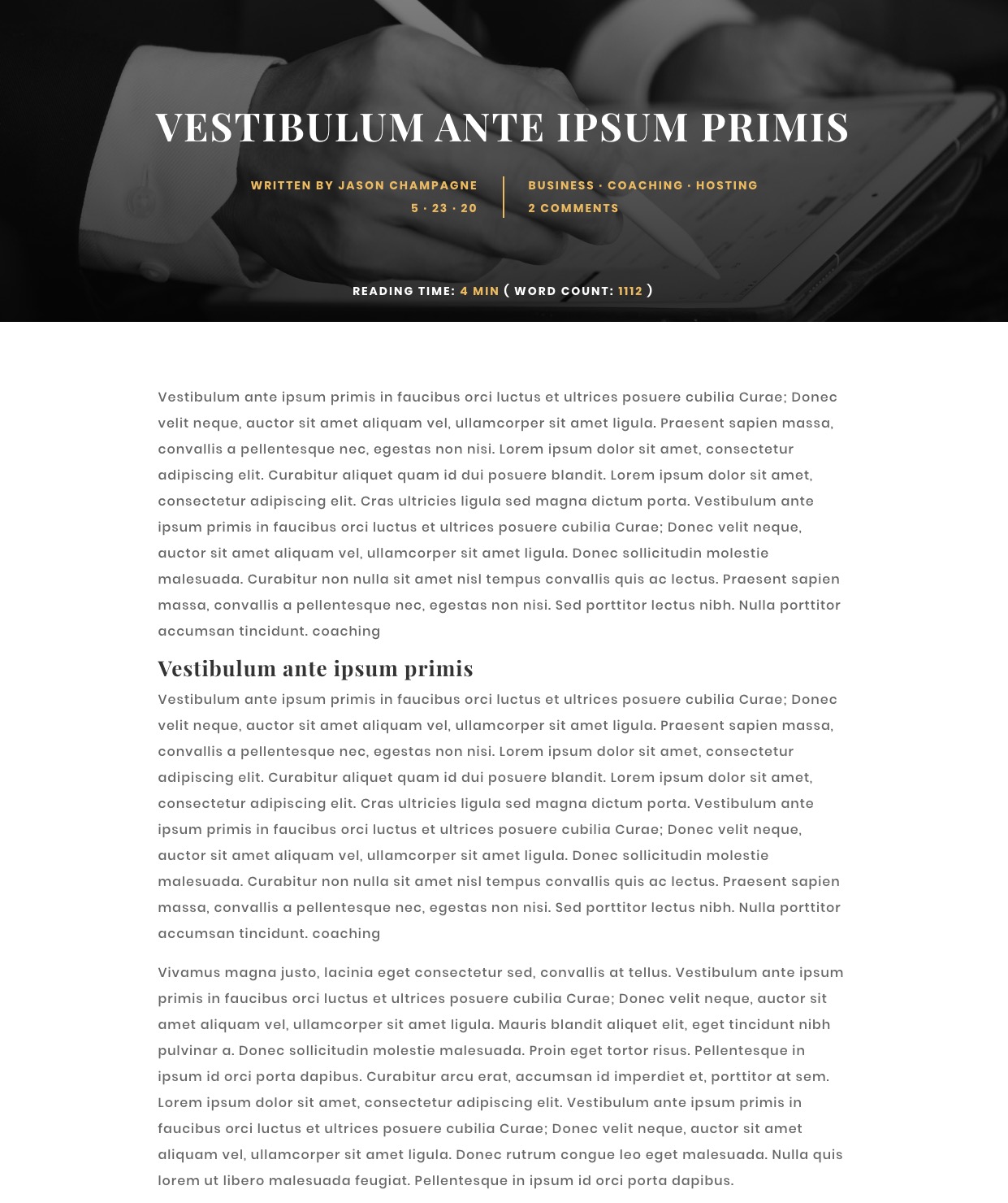 โพสต์เวลาอ่านโดยประมาณและจำนวนคำ