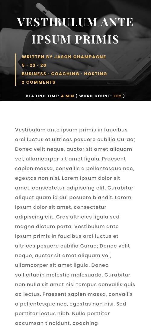 โพสต์เวลาอ่านโดยประมาณและจำนวนคำ