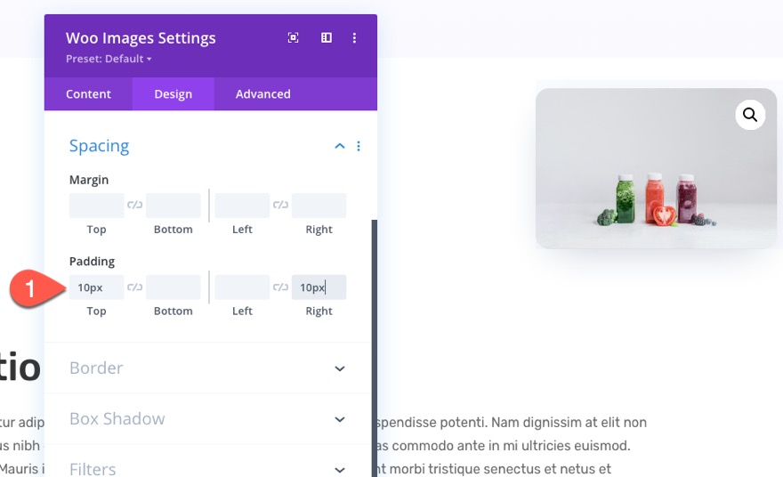 modèle d'images de produits collants divi