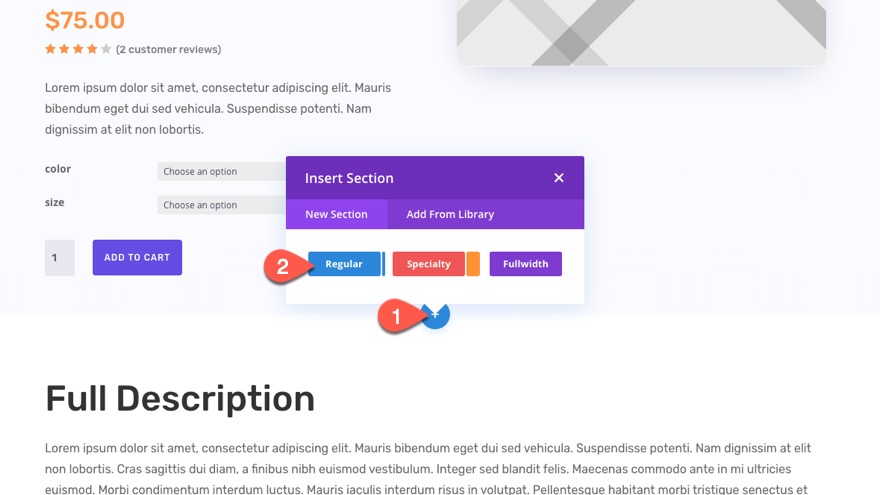 modèle d'images de produits collants divi