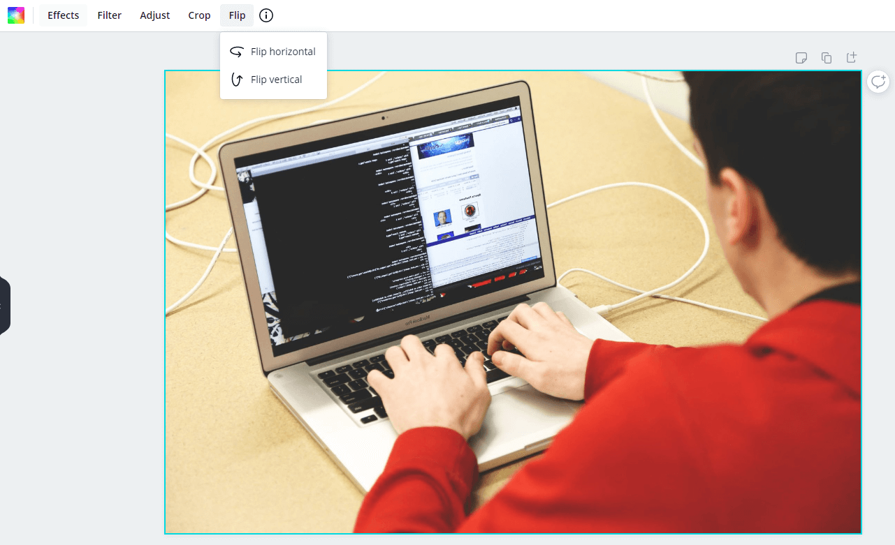 Переворачивание изображения на Canva