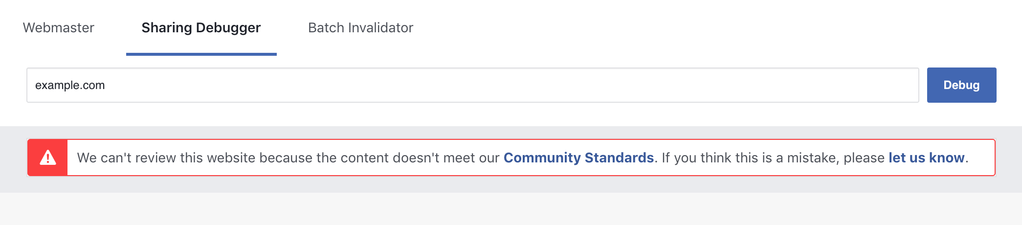 Результаты от инструмента Sharing Debugger от Facebook.
