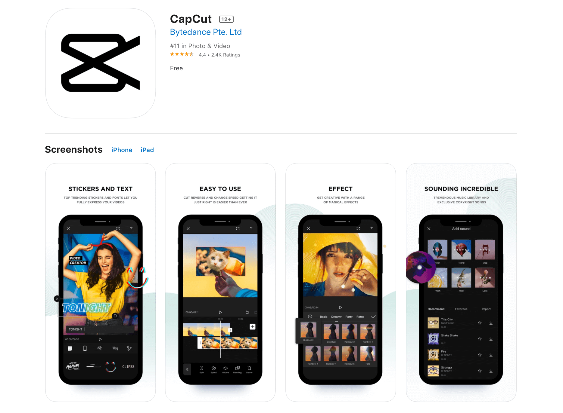 محرر فيديو CapCut TikTok.