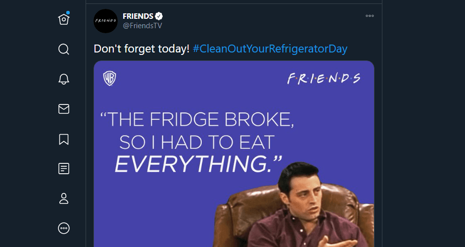 Tweet o czyszczeniu lodówki.