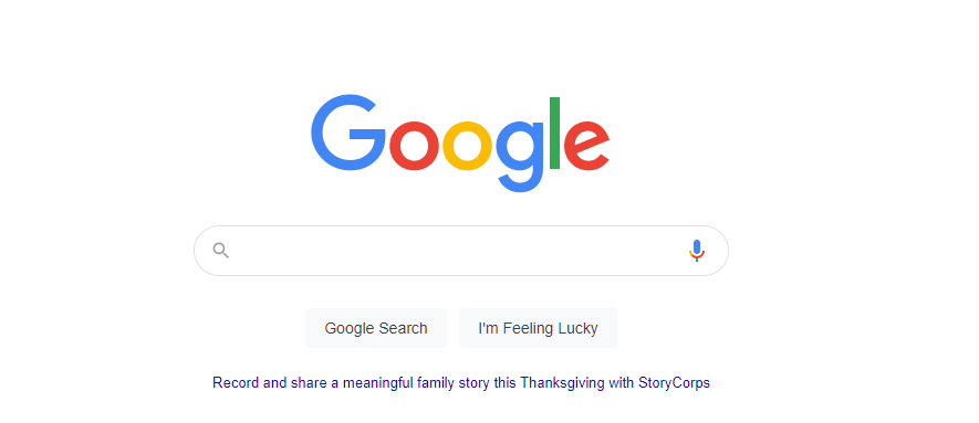 Домашняя страница Google.