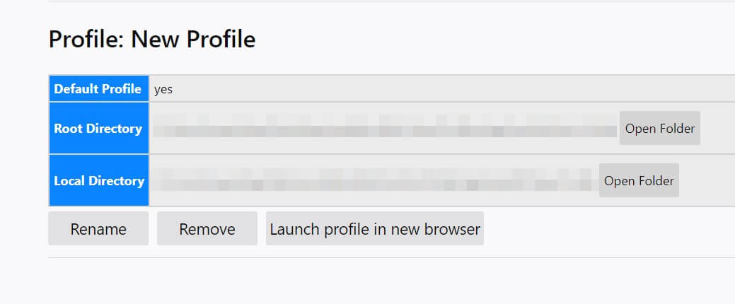 Firefox'ta yeni bir profil.