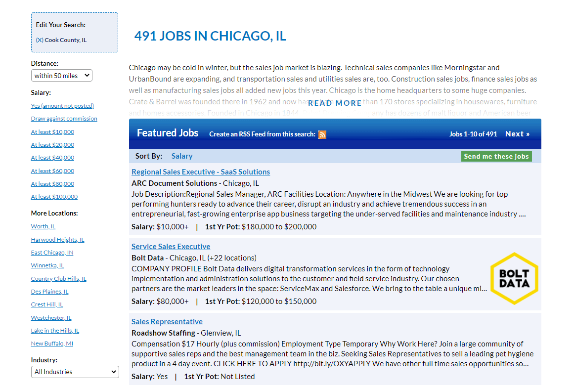 Доска вакансий SalesJobs.
