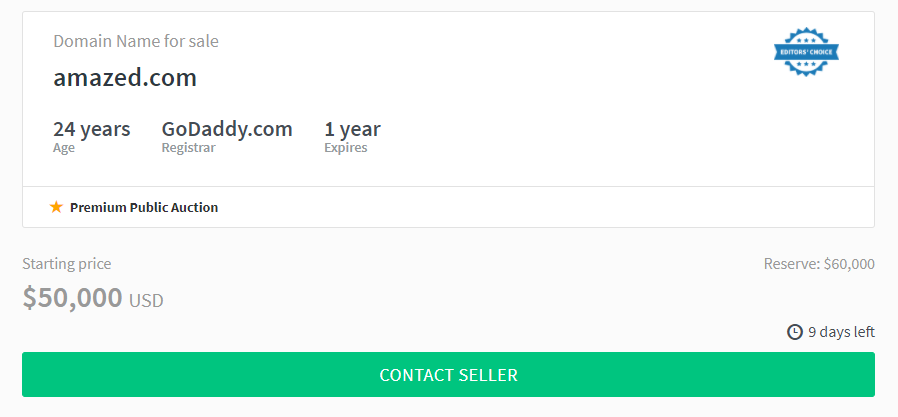 Membuat penawaran untuk membeli domain.