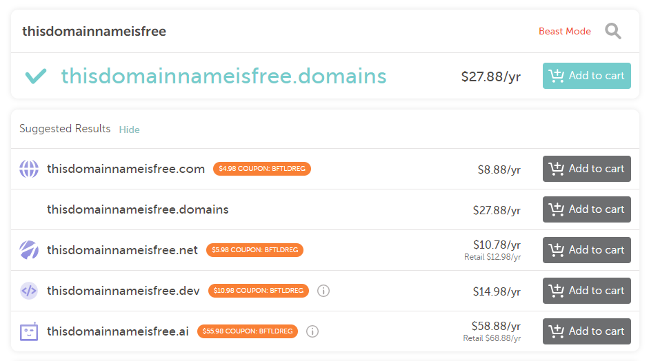 Mendaftarkan nama domain.