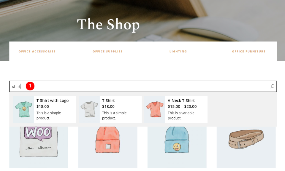 Divi Ajax 검색 결과