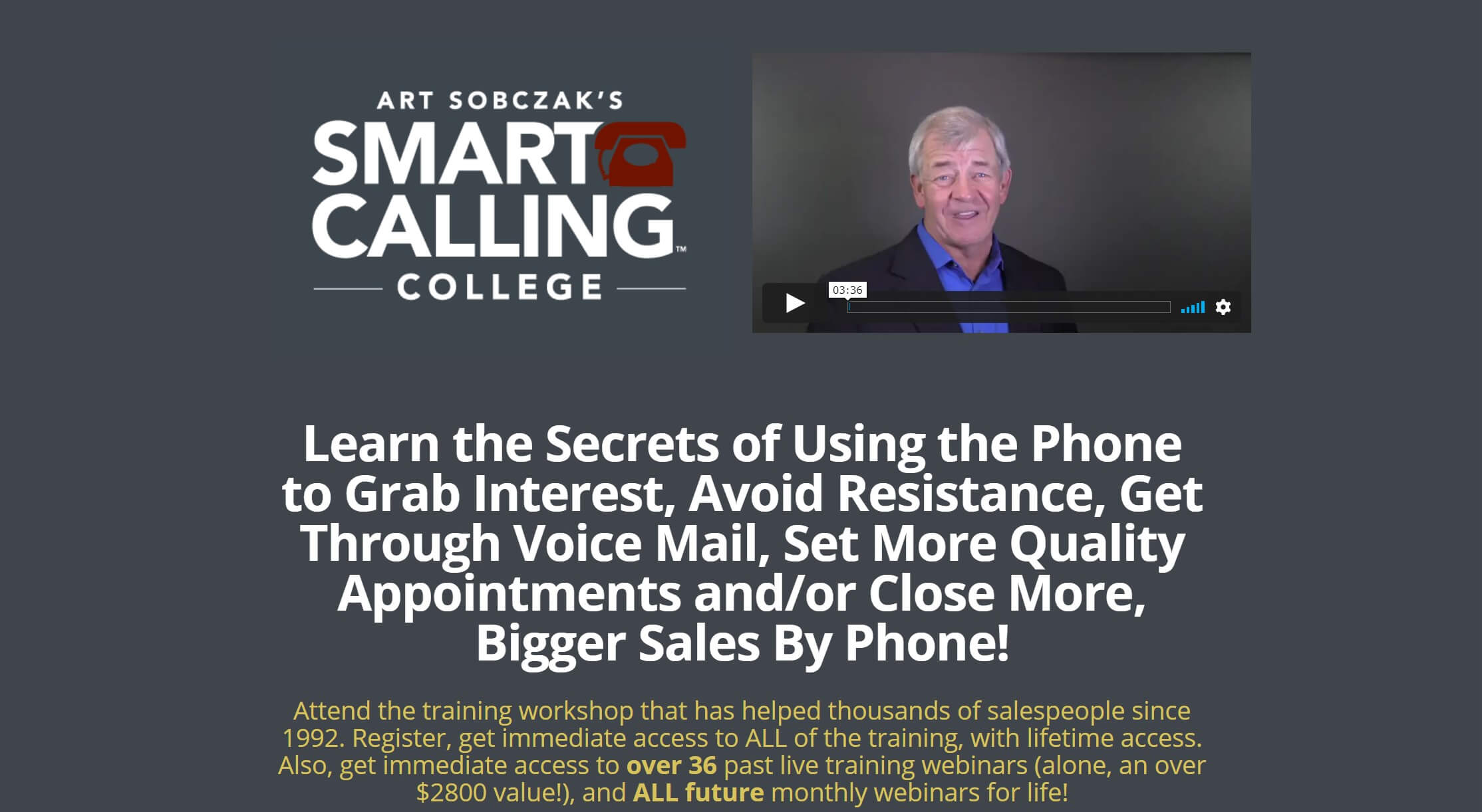 Le cours de formation à la vente en ligne Smart Calling College.