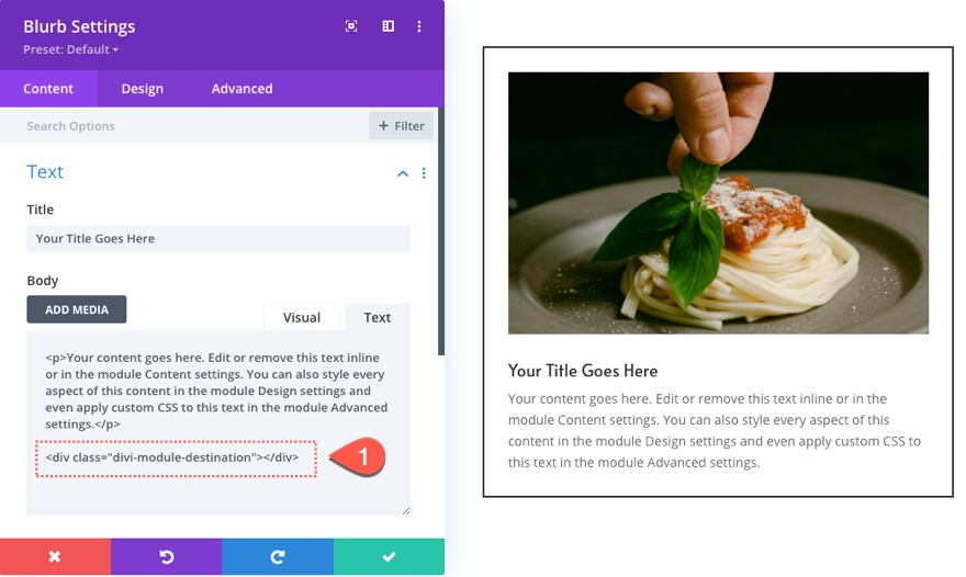 diviモジュールまたは行を他のモジュールに挿入します