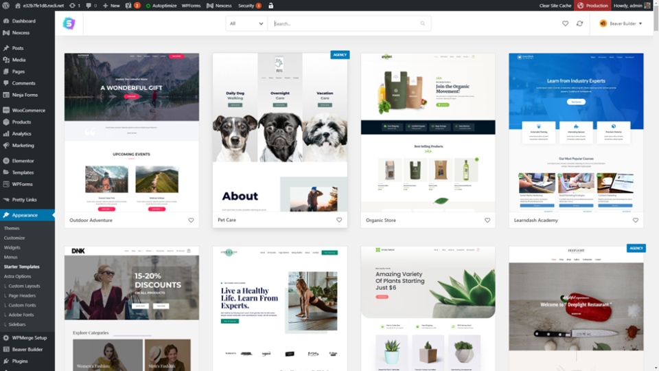 Astra Pro 및 Beaver Builder