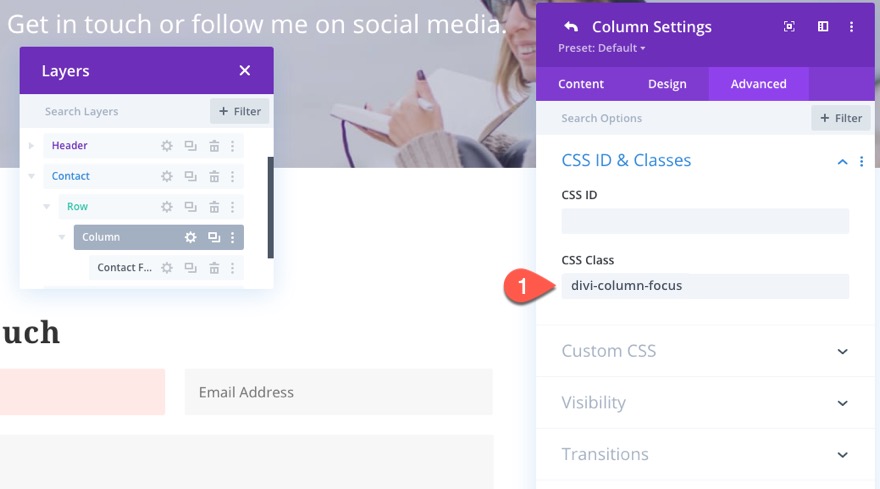 เพิ่มการจัดรูปแบบสถานะโฟกัส CSS ให้กับองค์ประกอบใน Divi