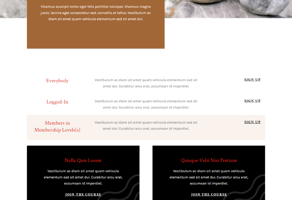 Liste de souhaits Membre Divi Exemple 1