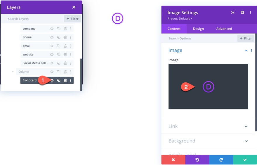 tıklamada flip animasyonlu divi kartvizit tasarımı