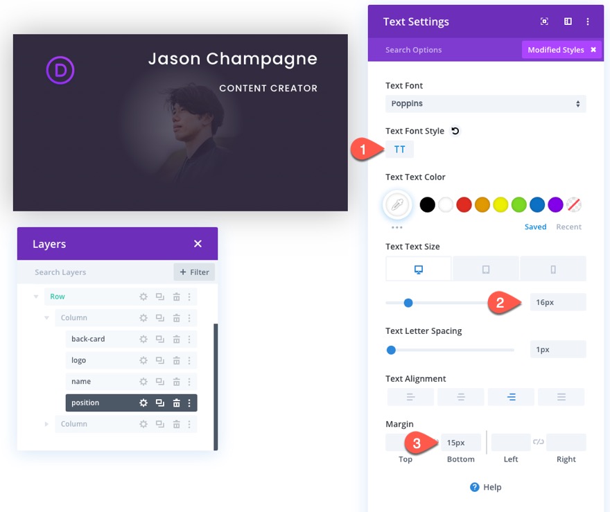 tıklamada flip animasyonlu divi kartvizit tasarımı