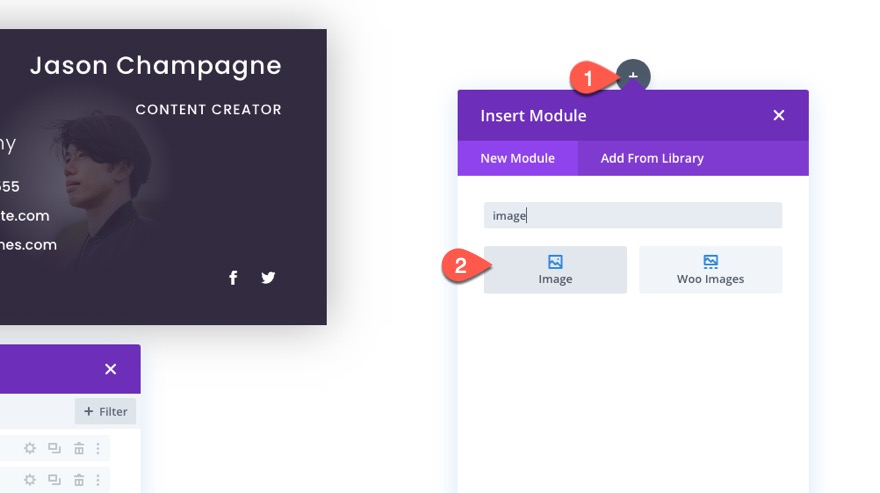tıklamada flip animasyonlu divi kartvizit tasarımı