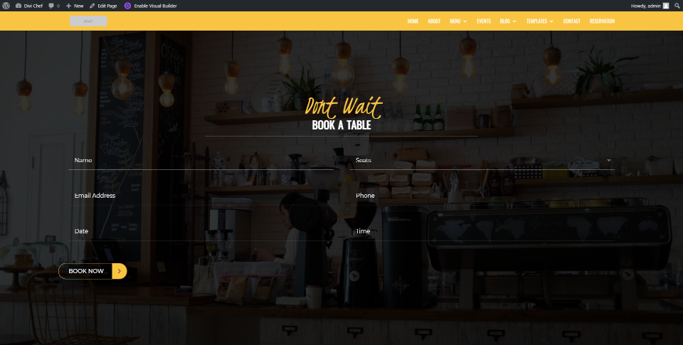 Halaman Beranda Tema Anak Divi Chef