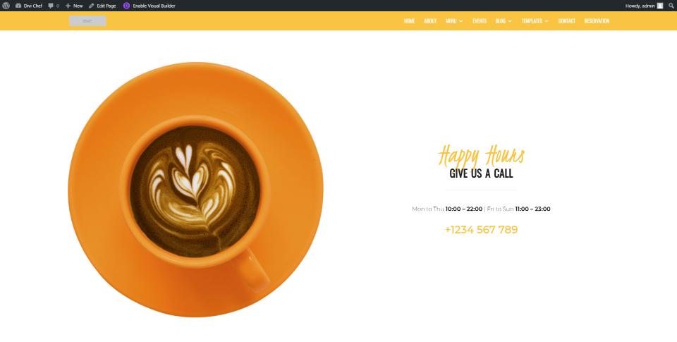 Halaman Beranda Tema Anak Divi Chef