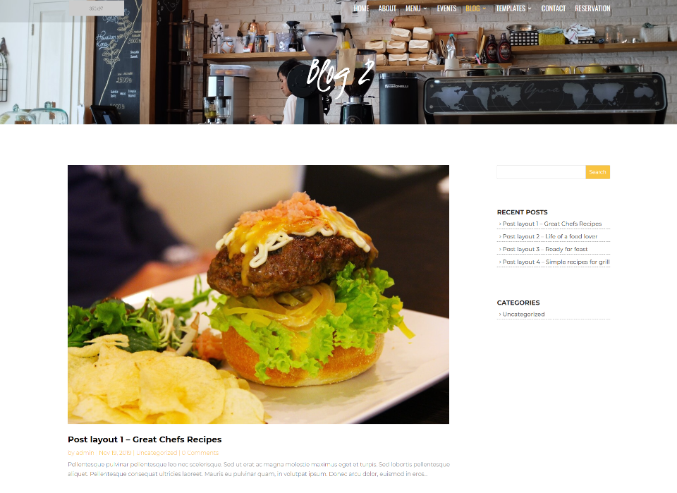 Halaman Blog Divi Chef