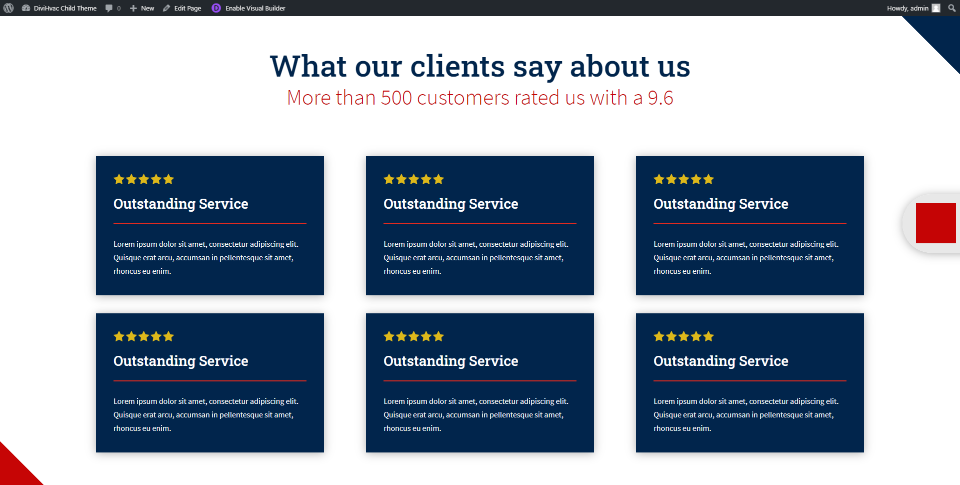 Страница отзывов о детской теме DiviHvac