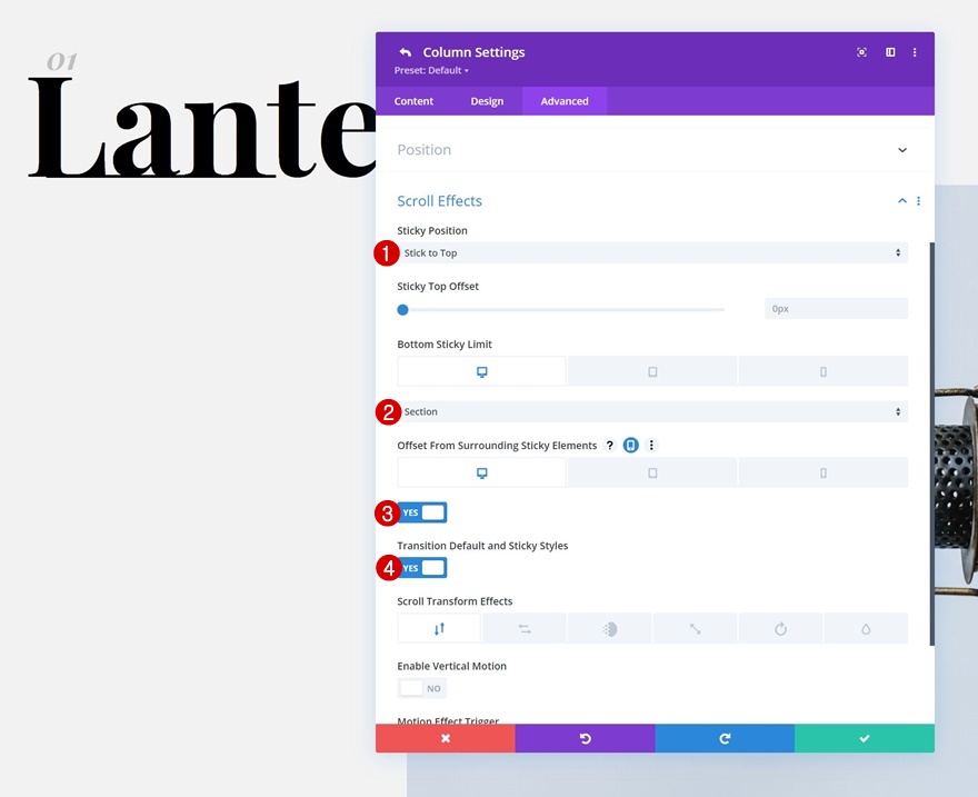 liste sur défilement