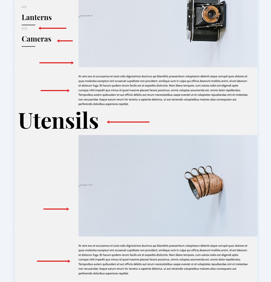 liste sur défilement