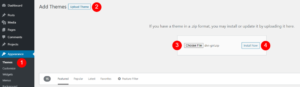 Instalowanie motywu Divi Girl Child