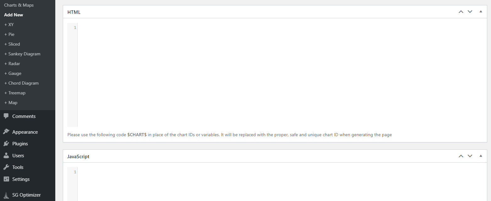 为 amCharts 表添加 HTML 和 JS
