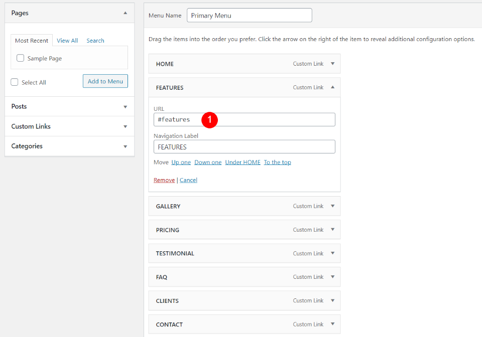 Diviアプリの子テーマメニュー