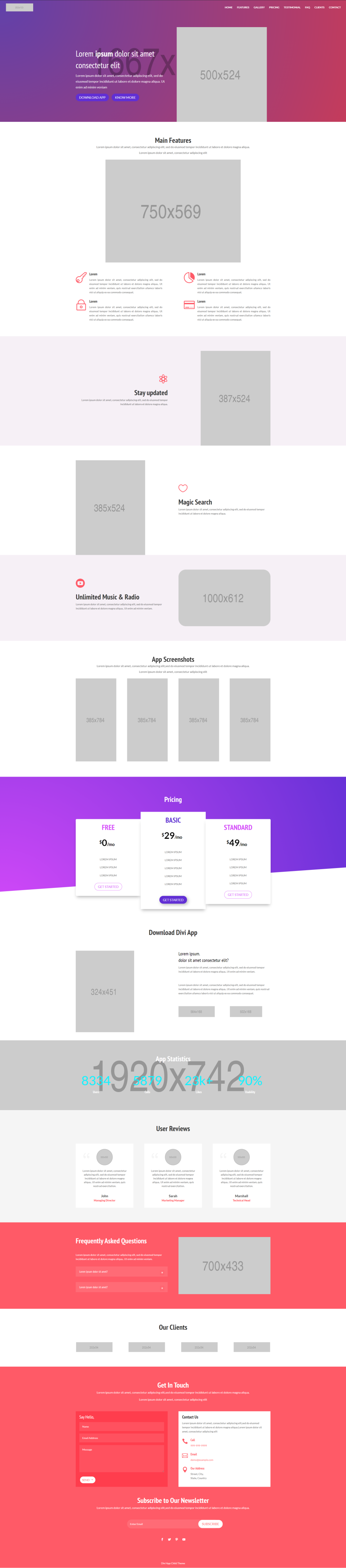 Diviアプリの子テーマのホームページ