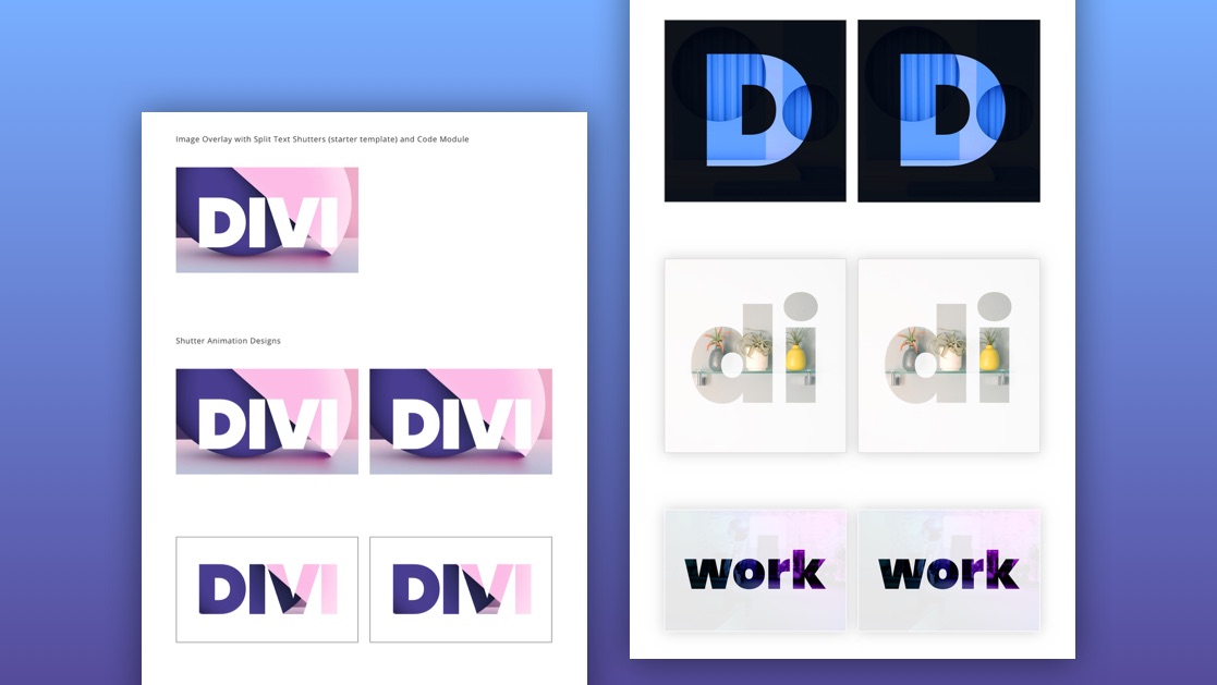 Bildüberlagerung mit Split-Text-Shutter-Animation und Mischmodi
