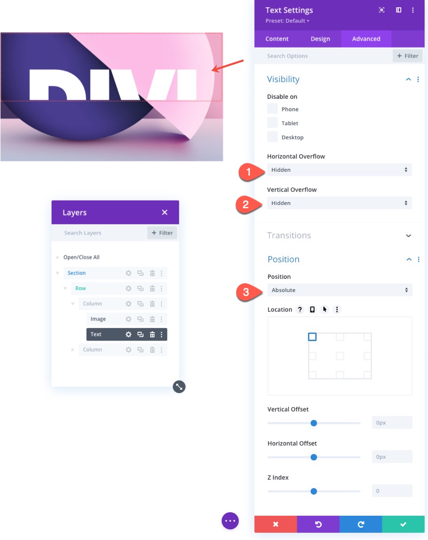 Bildüberlagerung mit Split-Text-Shutter-Animation und Mischmodi