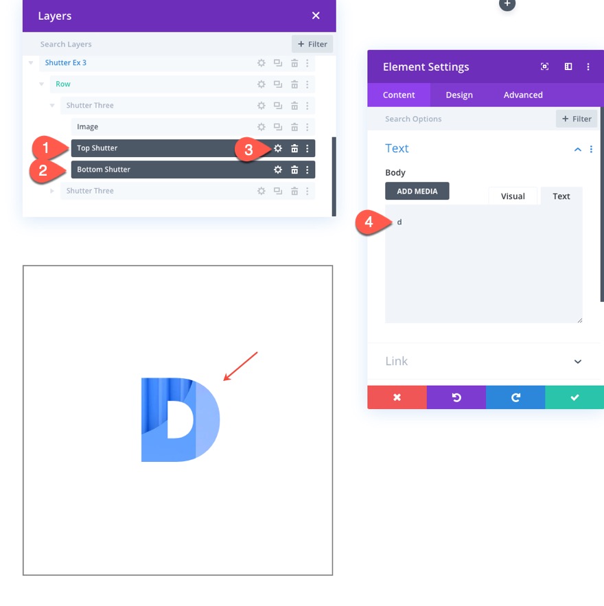 Bildüberlagerung mit Split-Text-Shutter-Animation und Mischmodi